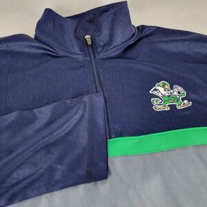 Notre Dame Men's 1/4 Zip Long Sleeve Performance Pullover M‎ 38/40 Pockets Irish